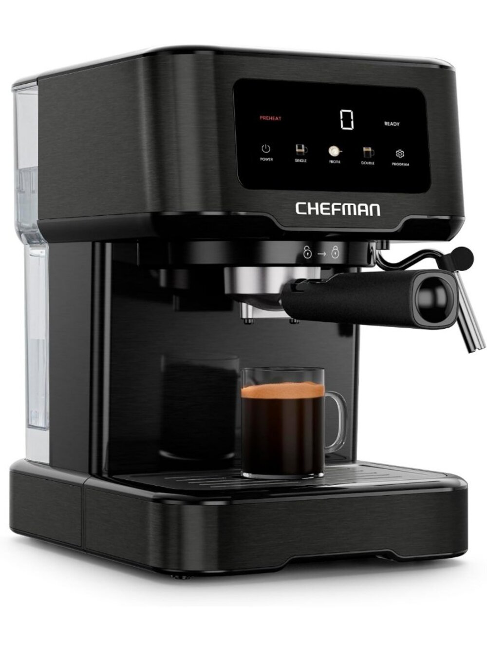 Compact 15-Bar Espresso Machine with Steam Wand for Lattes & Cappuccinos